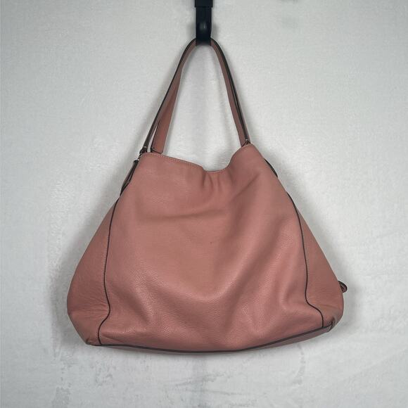 Coach Shoulder Bag Womens Large Pink Pebbled Leather Slouchy Purse Bnfts Charity - Picture 2 of 16